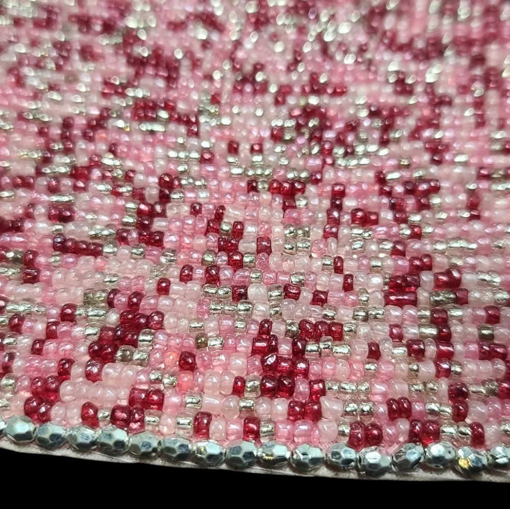 4pc Issac Mizrahi Valentines Day Hearts Shimmer Beaded Placemats Charger SET New